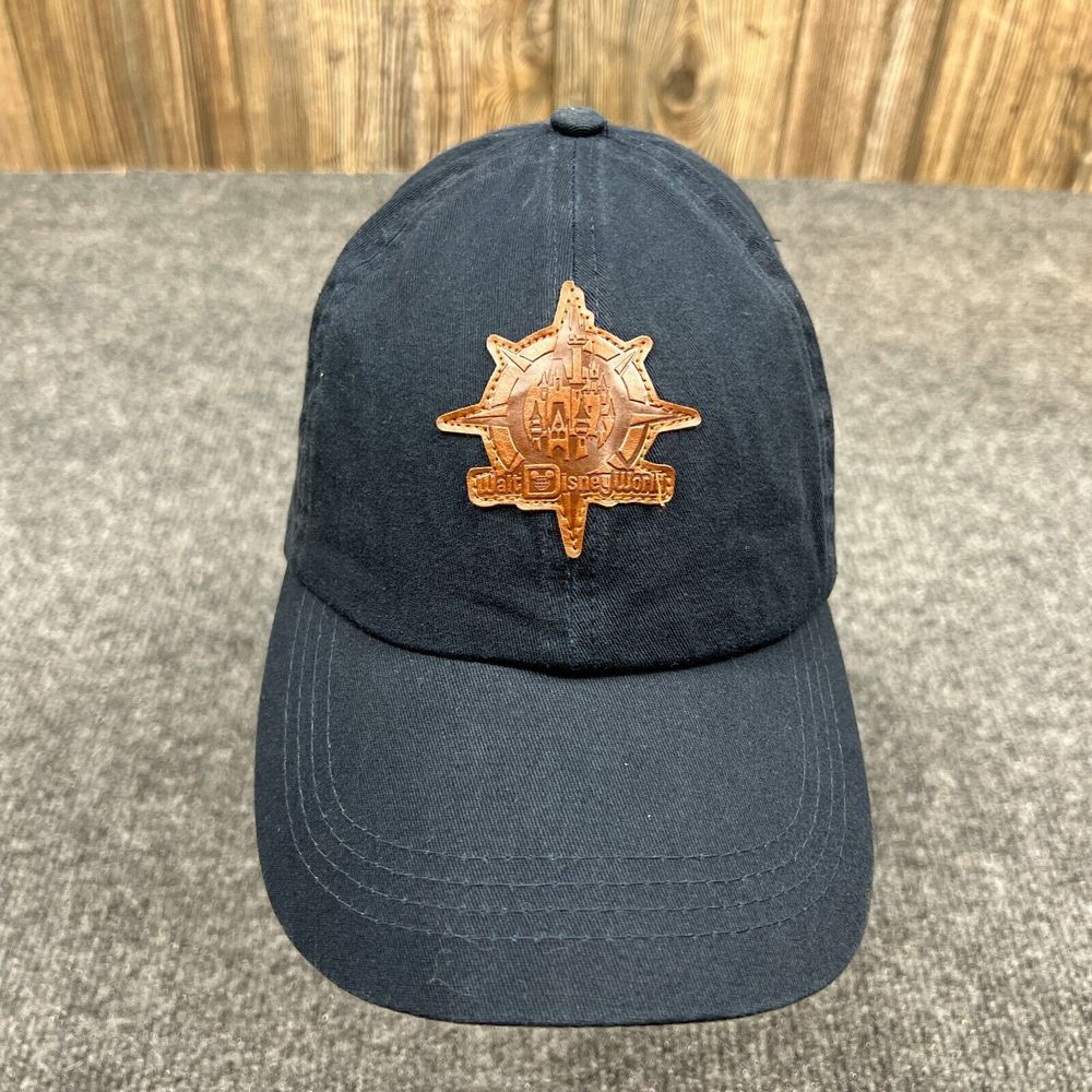 Walt Disney World Castle Logo Cap Adult Adjustable Strap Black Theme Park Hat